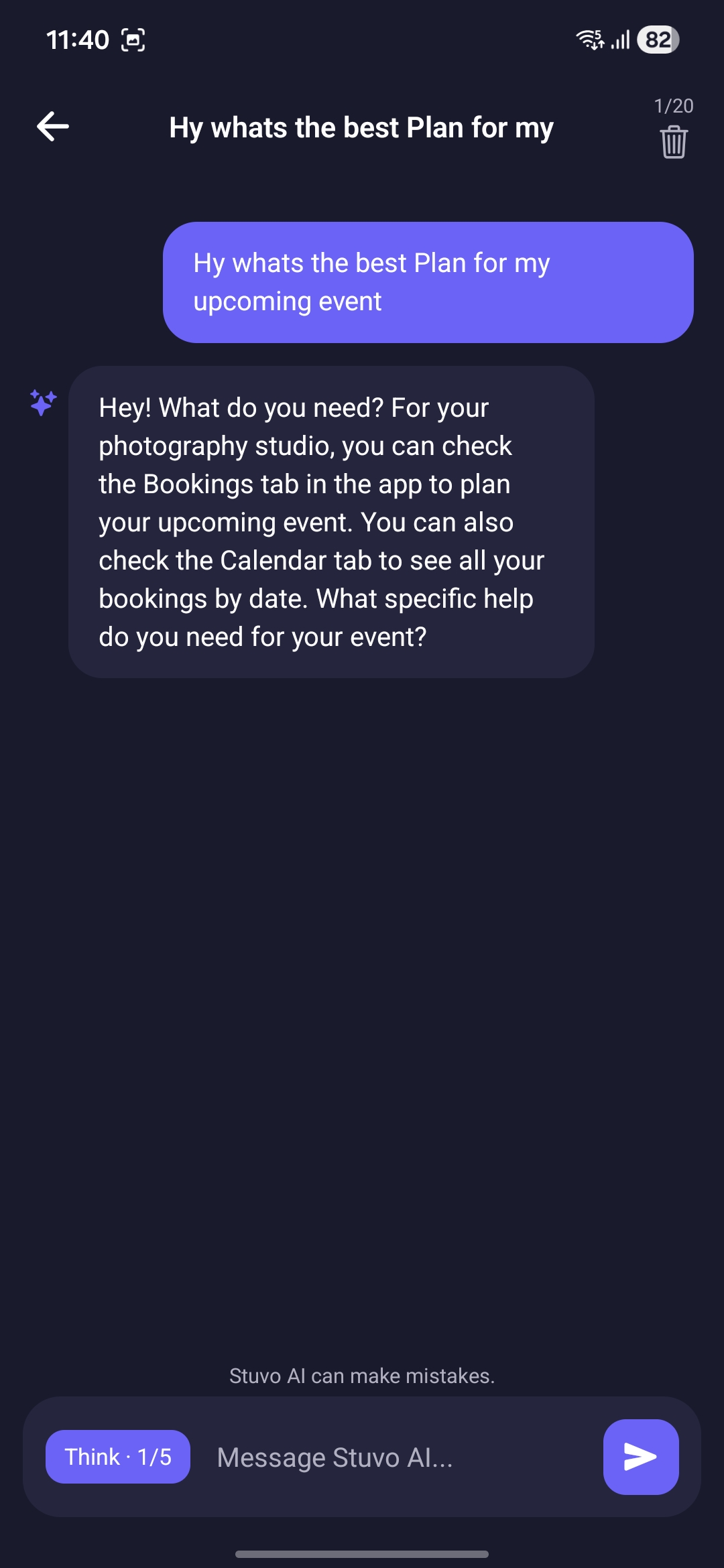 AI Assistant screen